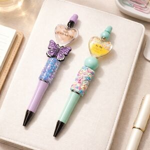 x2 Beaded Pens Handcrafted